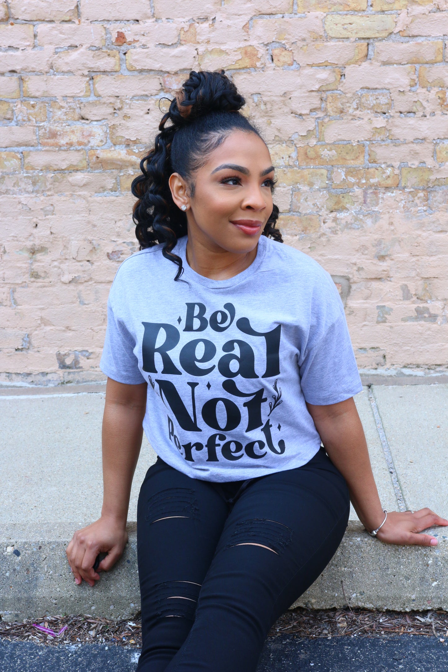 Be Real Not Perfect Crop Top