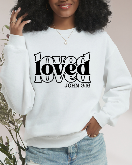 White Loved Crewneck
