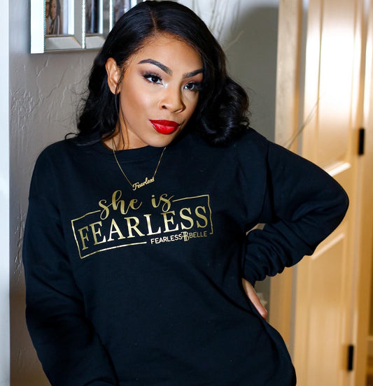 She is Fearless Crewneck (Black)